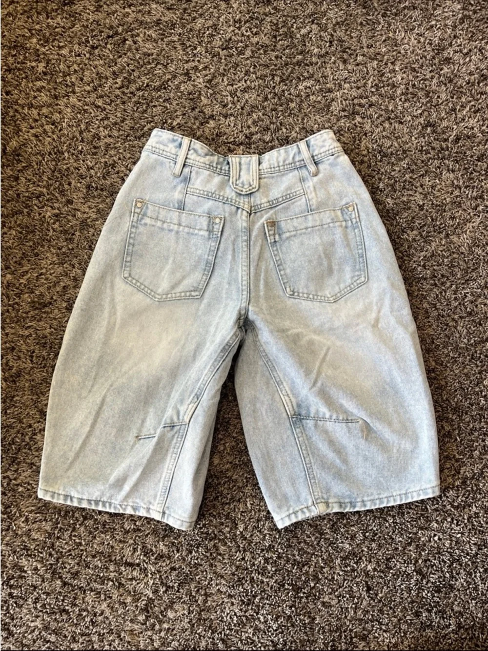 Rise Supply Co. High-Rise Baggy Long Denim Jean Shorts Jorts Light Wash Size 3